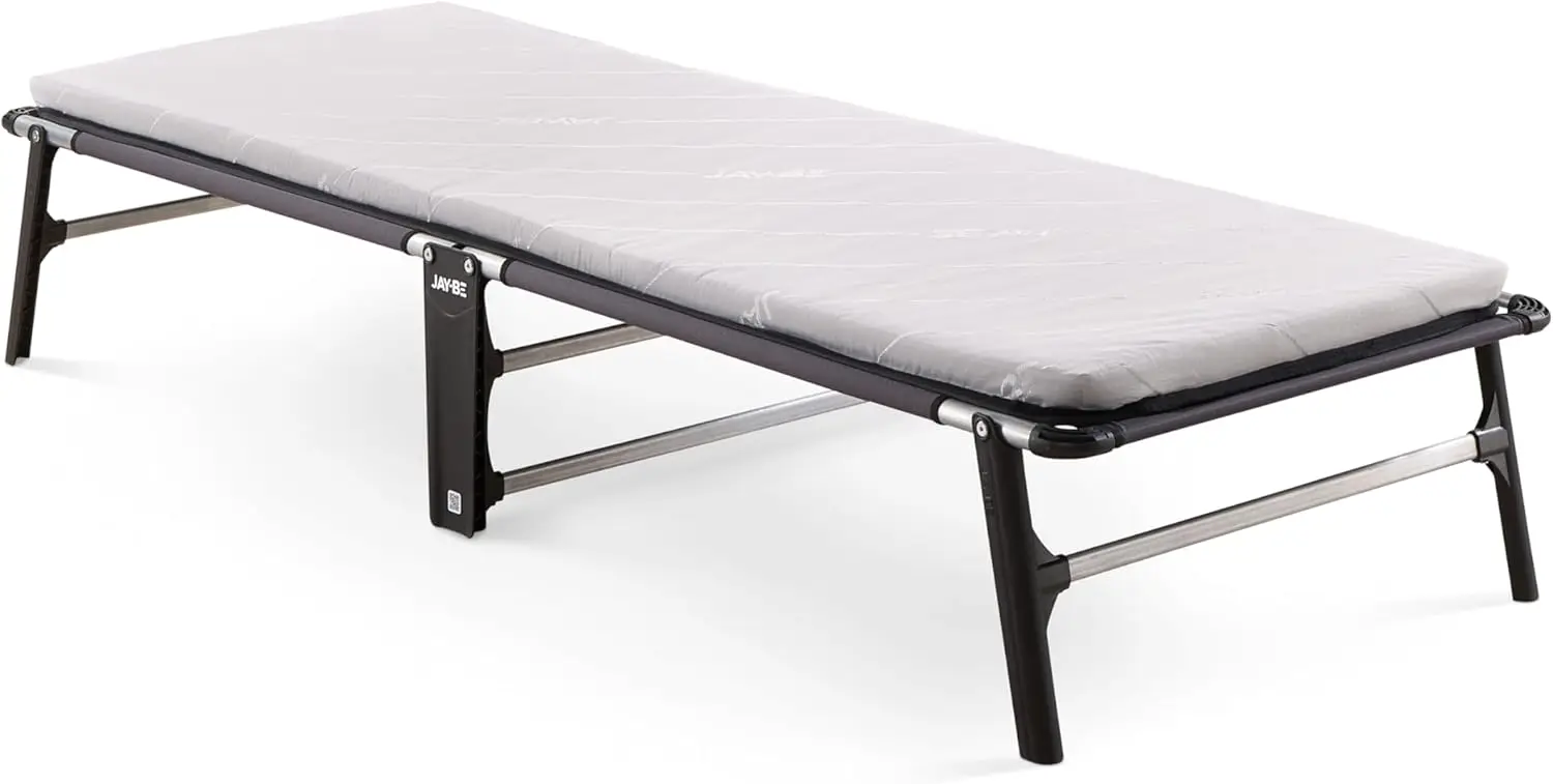 Lit pliant Jay-Be avec matelas confort - Simple, noir