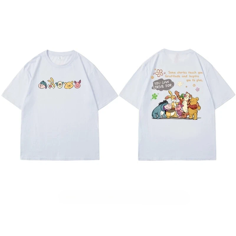 Winnie Pooh Cartoon Cute Piglet Tee T Shirt Men's Women's Retro Cool Graphic Print Oversized Short Sleeve Streetwear Top
