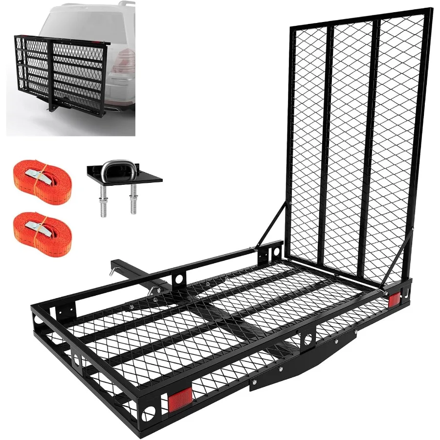 Goplus Mobility Scooter Carrier 50 x 29.5 Folding Wheelchair Carrier for Car with 42 Ramp Stabilizer 2 Tie Down Straps 500 LBS