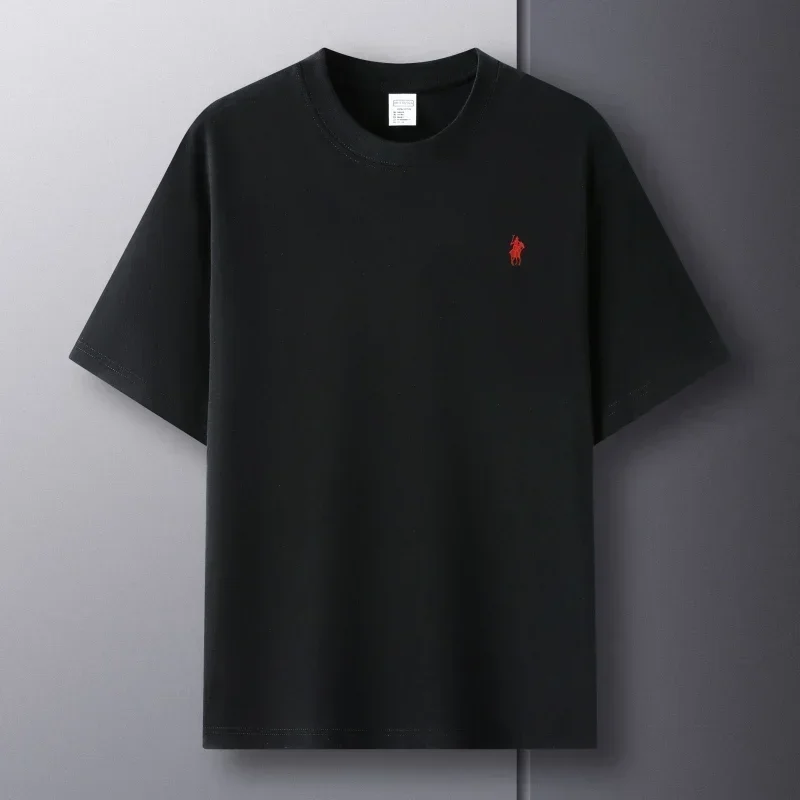 

Men's Cotton Crew Neck Short Sleeve T-Shirt Summer Exquisite Pony Print Breathable Top Casual Streetwear Harajuku Fashion Tee