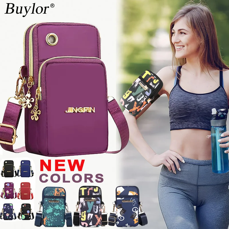 Buylor novos sacos crossbody do telefone móvel para as mulheres moda bolsa de ombro bolsa de telefone celular com fone de ouvido plug carteira de 3