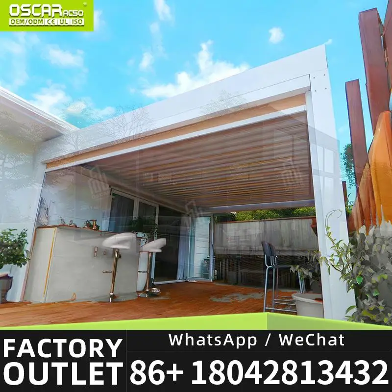 Waterproof Electric Louver Roof Aluminium Gazebo for Garden Outdoor Patio Backyard pergola