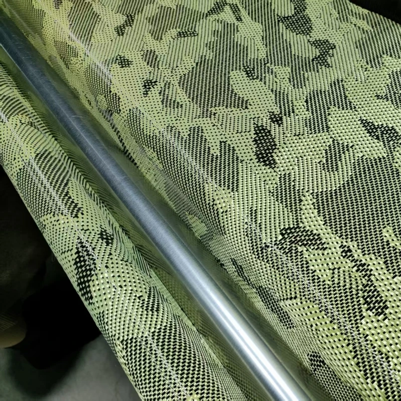 3K 240gsm Camouflage Pattern Carbon Fiber Kevlar Fiber Blended Fabric 100cm*50cm/30cm a Piece, for Car, Motorcycle Modification