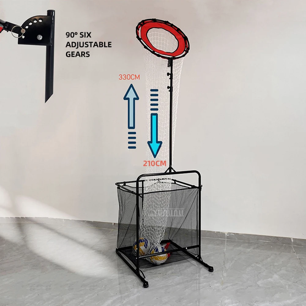 2027 Volleyball practice mesh stand Adjustable Volleyball collection mesh With mesh bag