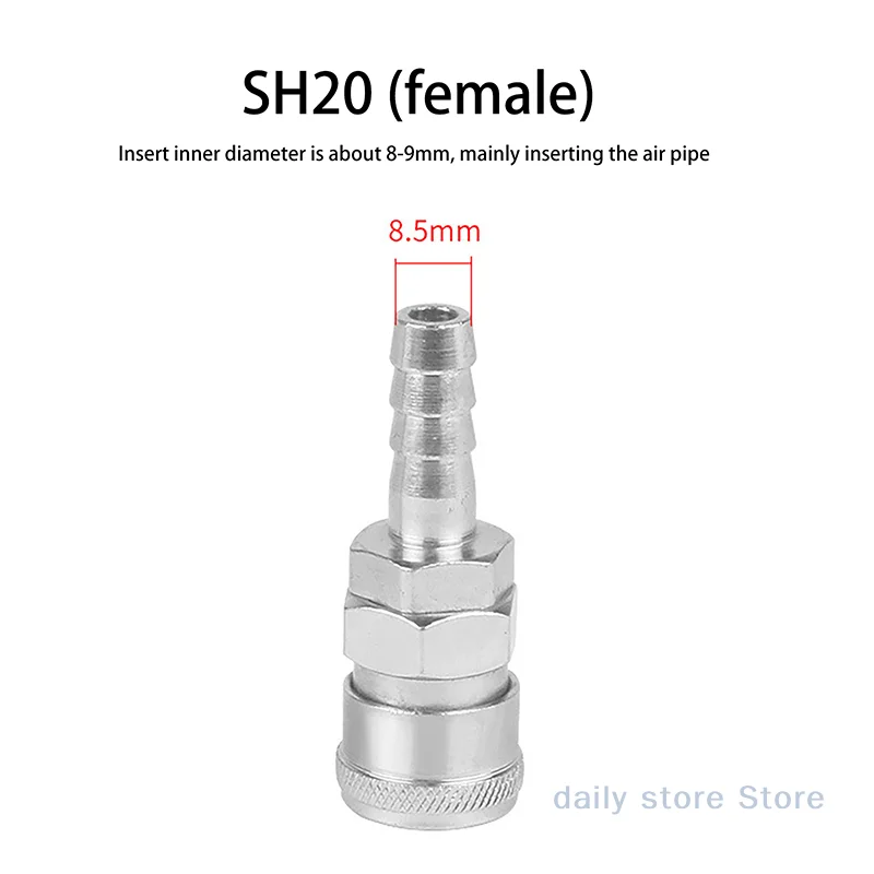 2pcs Pneumatic Fitting C Type Quick Coupling Connector Coupler For 8mm Compressor PH20+SH20