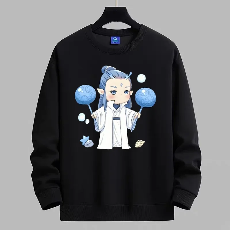 سترة برقبة دائرية على طراز الوالدين والطفل مع نمط شبابي على شكل تنين كرتوني على الطراز القديم، سترة عصرية ومتعددة الاستخدامات #2