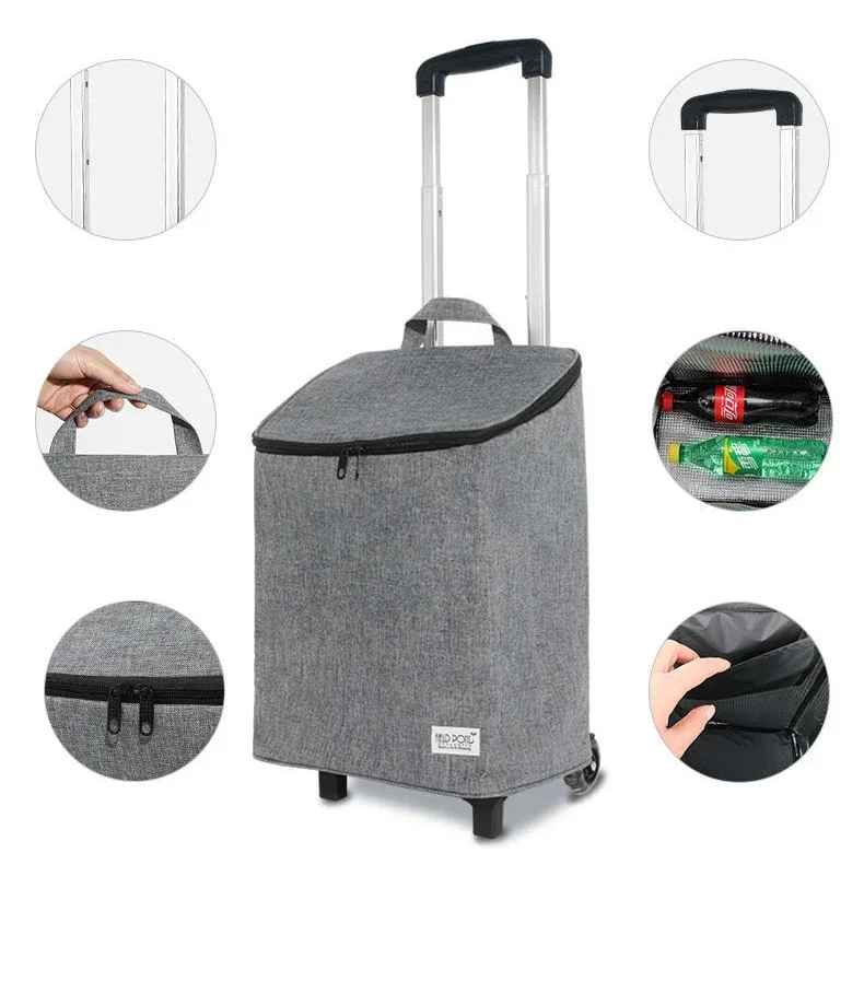 

Women's wheeled hand-pushed shopping bags, folding market shopping baskets, elderly staircase trailers, portable trolleys