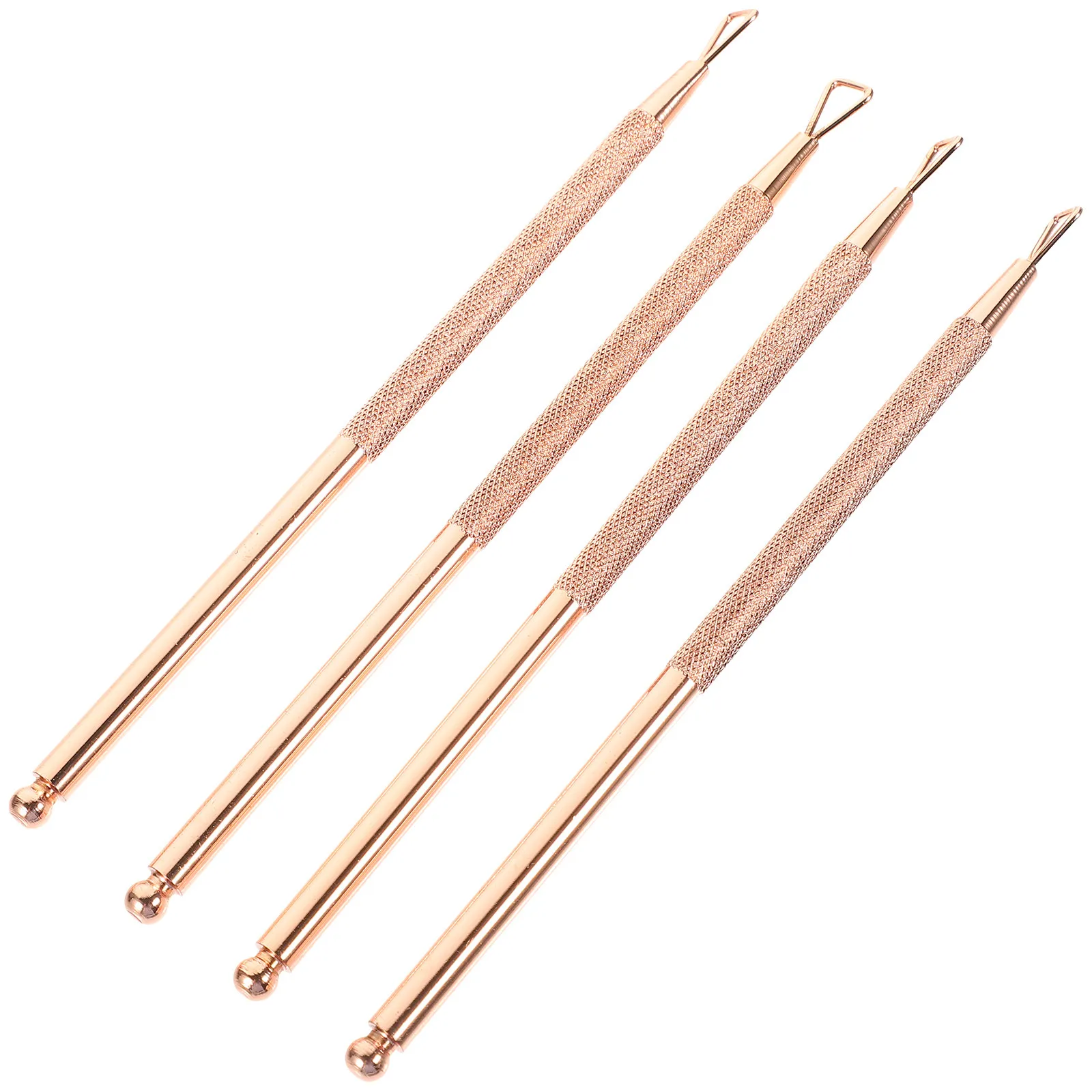 4Pcs Stainless Steel Nail Art Pusher Triangle Head Cuticle Scraper for DIY Manicure Salon Pedicure Nail Art Pusher