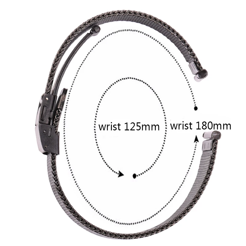 Stainless Steel Mesh Milanese Loop Watchband Quick Release Bracelet Silver Black for Galaxy Watch 4 3 Strap 16mm 18mm 20mm 22mm