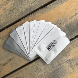 5pcs RFID Blocking Aluminum Card Case Protection Identity Cards Shielding Bag Anti-demagnetization Anti-theft Credit Card Holder