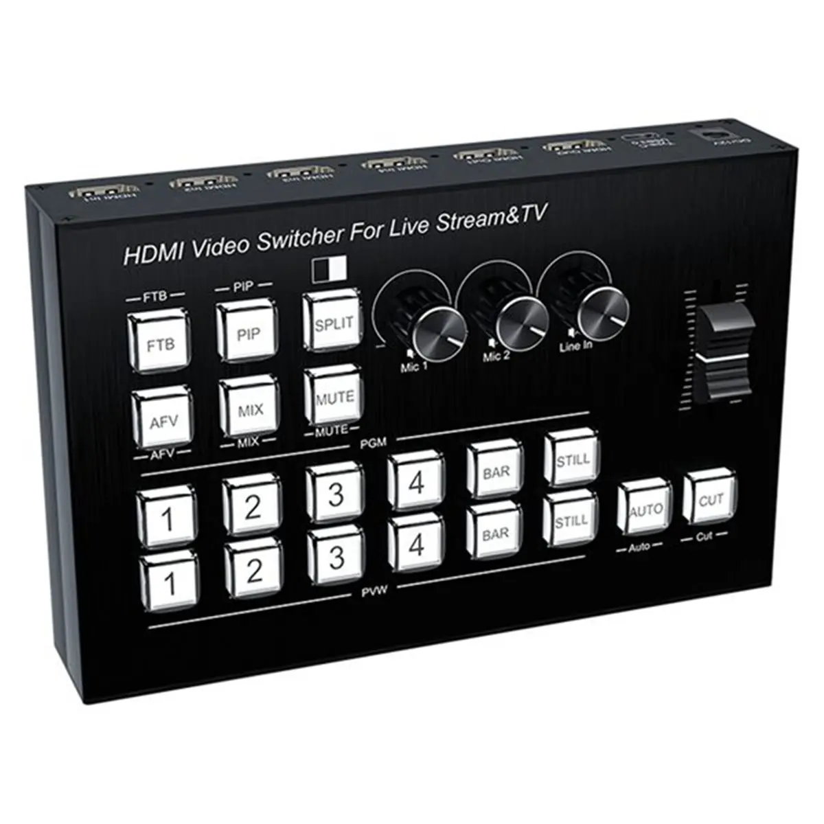 A85P HDMI-Compatible Video Mixer Switcher Live Streaming 4-Channel 4 Way Multi-View HDMI-Compatible Video Switcher EU Plug