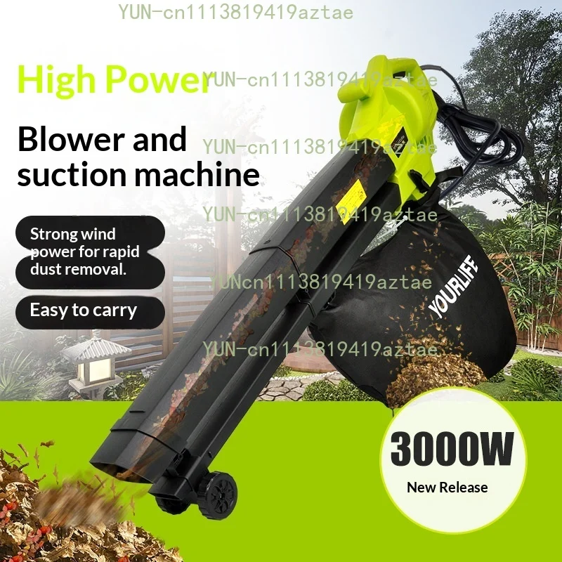 Electric plug in Leaf Blower Vacuum 3000W Garden Blower/Mulcher One-Touch Switch Between Blowing Suction for Fast Yard Cleanup