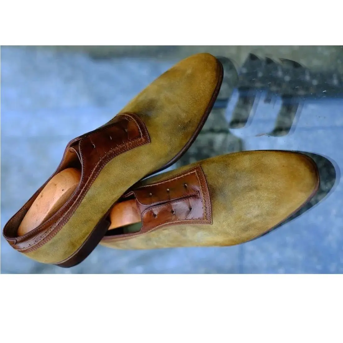 Sepatu Pria Bertali Slip On Hijau Sepatu Pria Sepatu Pump Kulit Sepatu Pesta Kualitas Tinggi Mode Ukuran Besar 48 Zapatillas Mujer