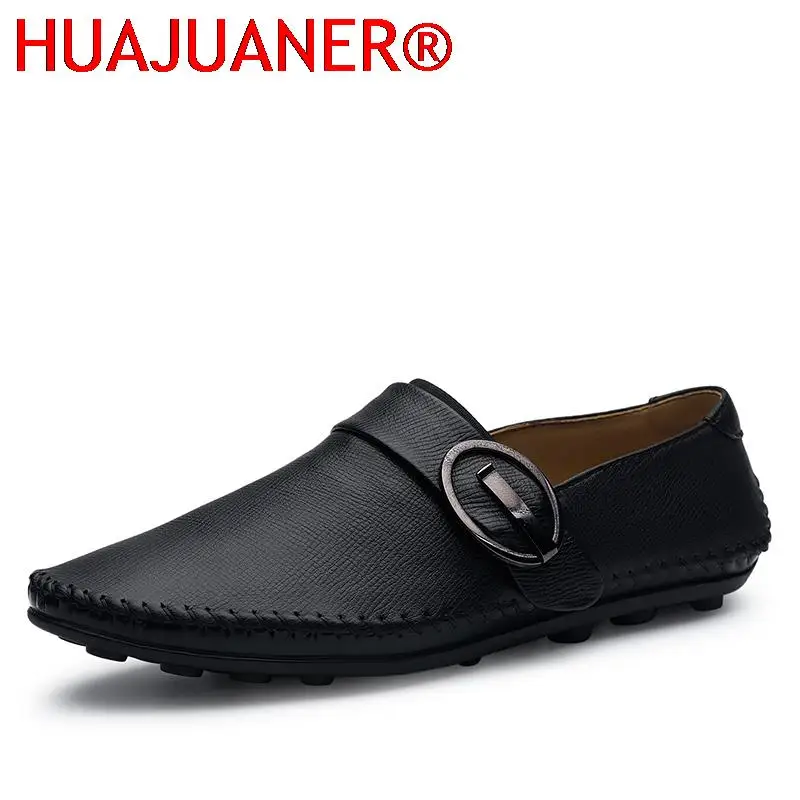 

Mens Loafers Genuine Leather Mens Shoes Lightweight Driving Shoes Luxury Brand Monk Shoes Designers Flat Shoes For Men Elegantes