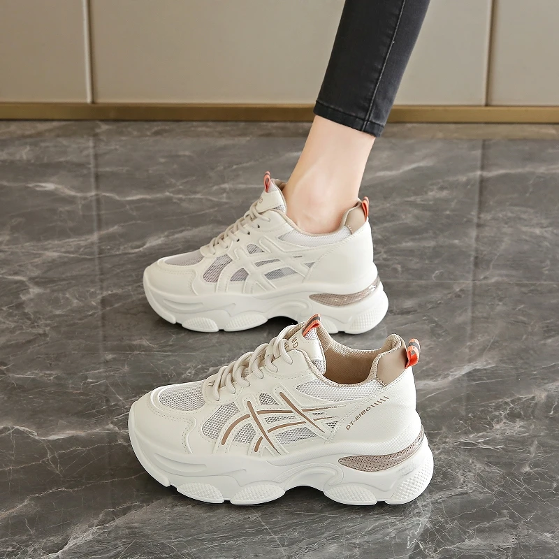 

Breathable Mesh Platform Sneakers for Women 3cm Thick Sole Comfortable Walking Shoes Non Slip Fashion Athletic Footwear