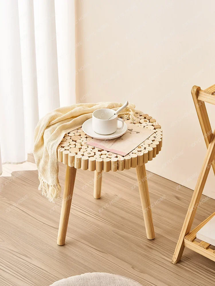 Coffee Table Living Room Floor Stand Decoration Solid Wood  Sofa Side Table Room Soft Outfit Decorations