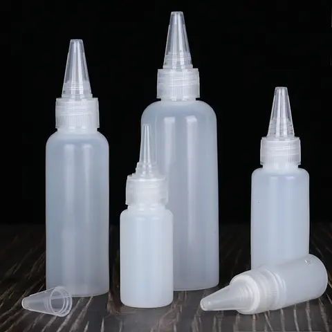 50/100pcs 짜기 Bottle10ml 20ml 30ml 50ml 60ml 100ml 페인트 컨테이너 PE 플라스틱 드롭 병 빈 애플리케이터 병 Best5