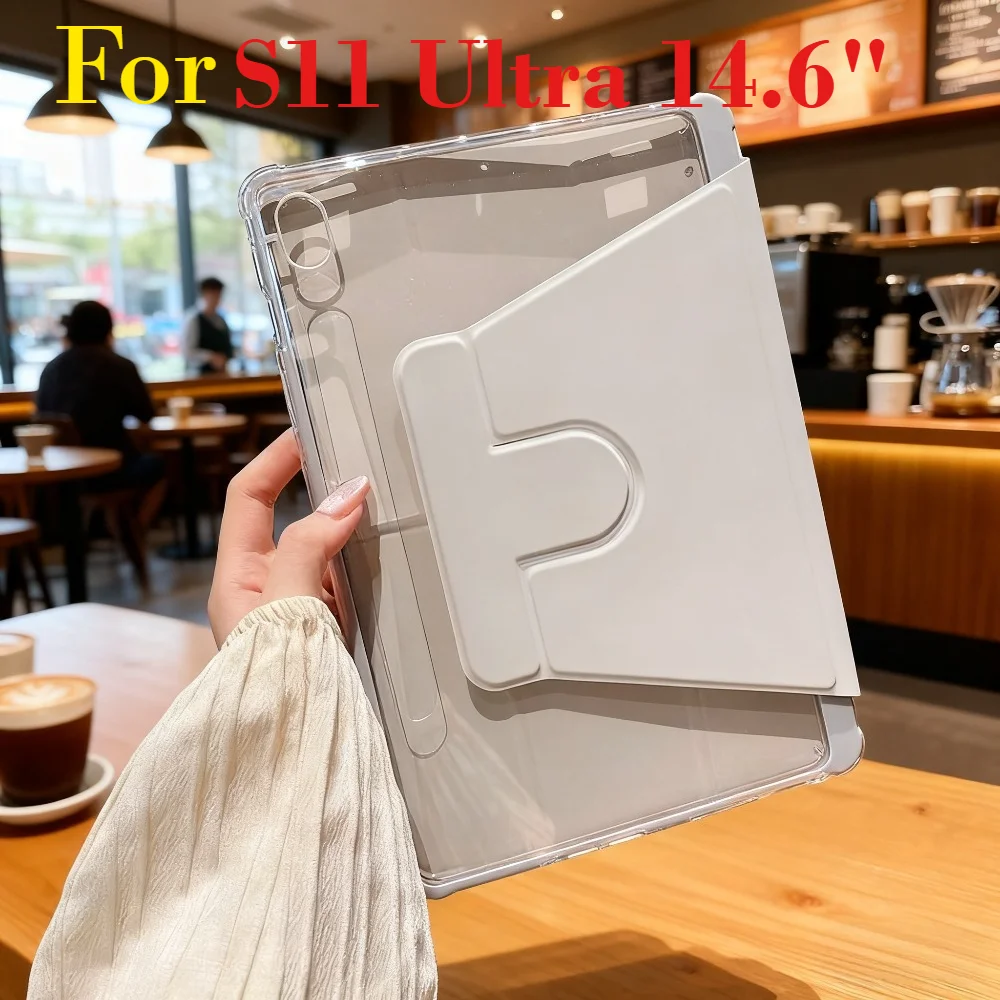 

Для нового SAMSUNG Galaxy Tab S11 Ultra 14,6 дюйма SM-X930 X936 Задняя часть Funda для Tab S11 11 дюймов SM-X730 SM-X736 Вращающийся на 360° чехол для планшета