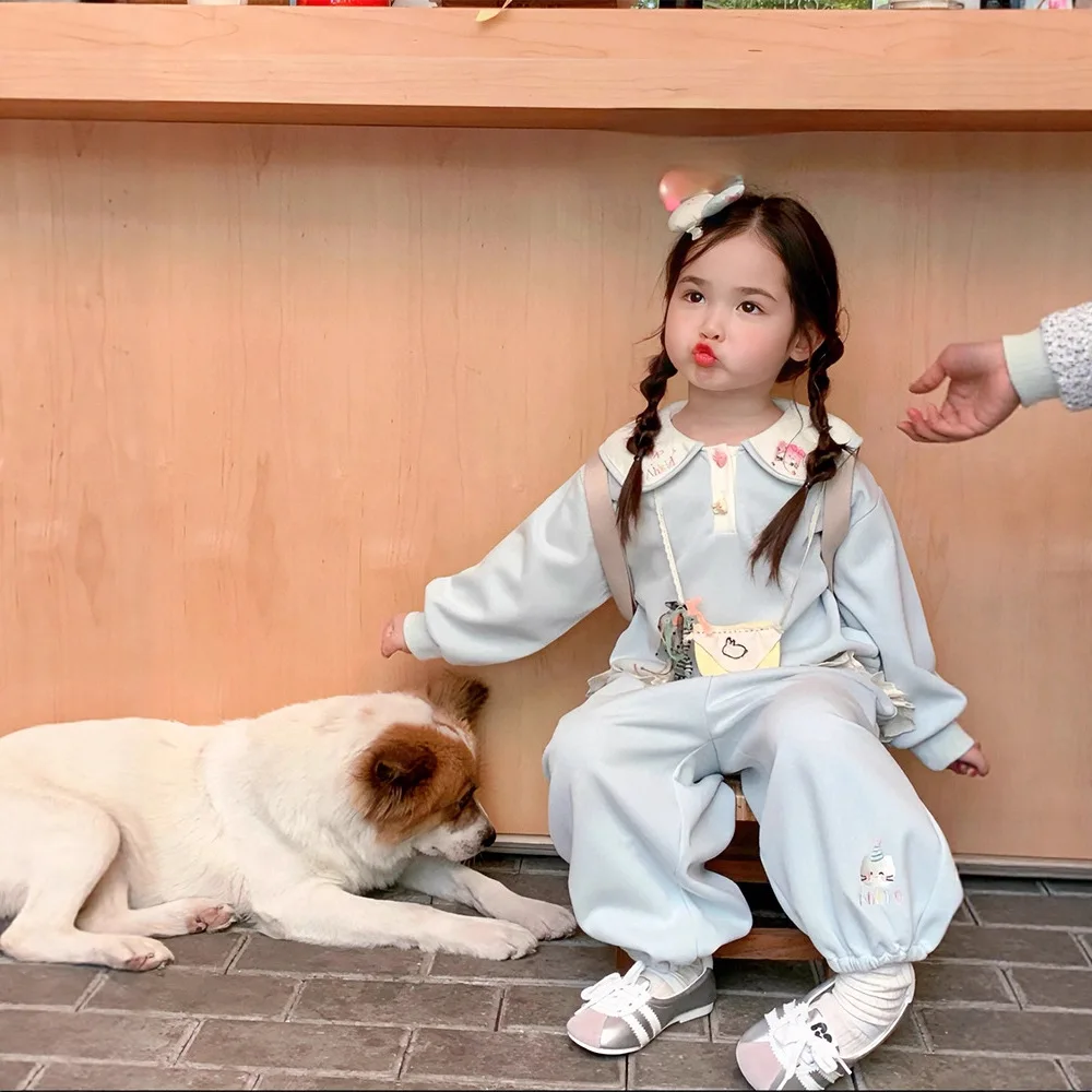 

Children Clothing Girls Cartoon Design Sense Set 2025 Autumn New Girls Fashionable Cute and Versatile Two Piece Set