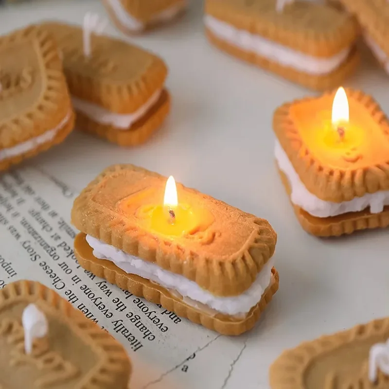 1pc Cookies Aromatherapy Candle Creative Cookies Aromatherapy Candle Wedding Accompaniment Gifts Family Bedroom Decor