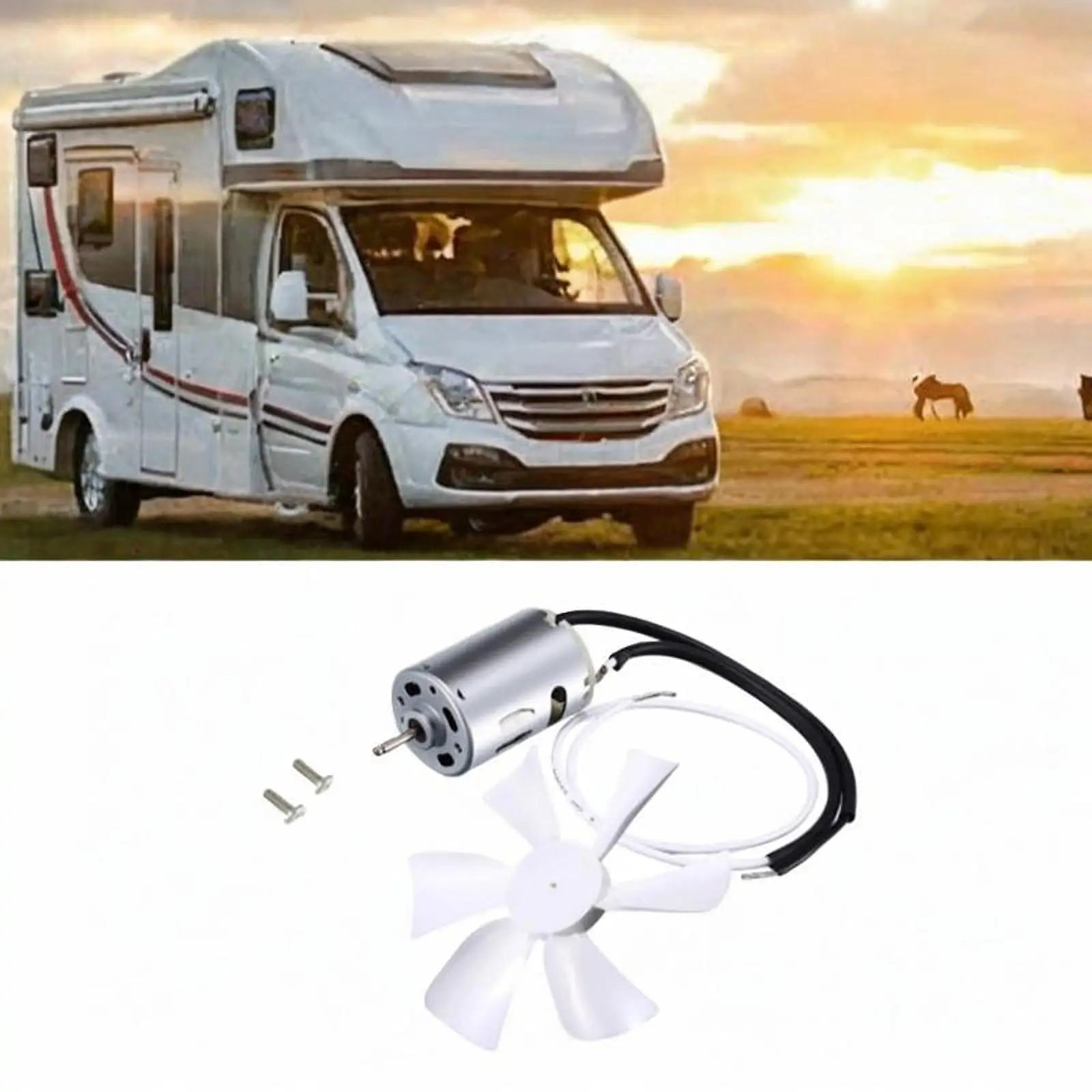 RV Ventilation Fan RV Accessories Energy Saving Small-size Efficient Airflow D-shaft Motor Fan for Motorhome Trailer