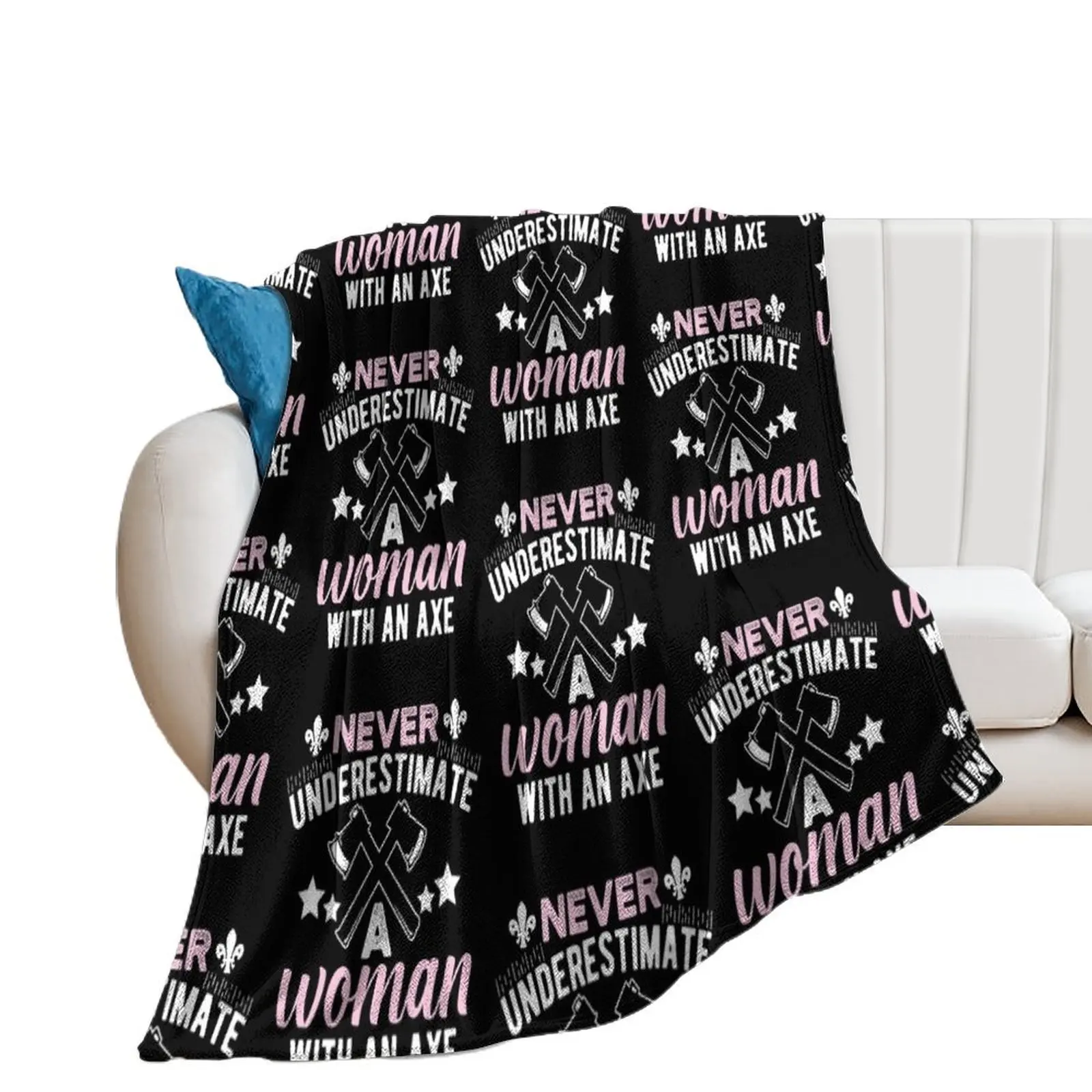 Woman With An Axe Funny Axe Throwing Throw Blanket Luxury For Sofa Thin Blankets