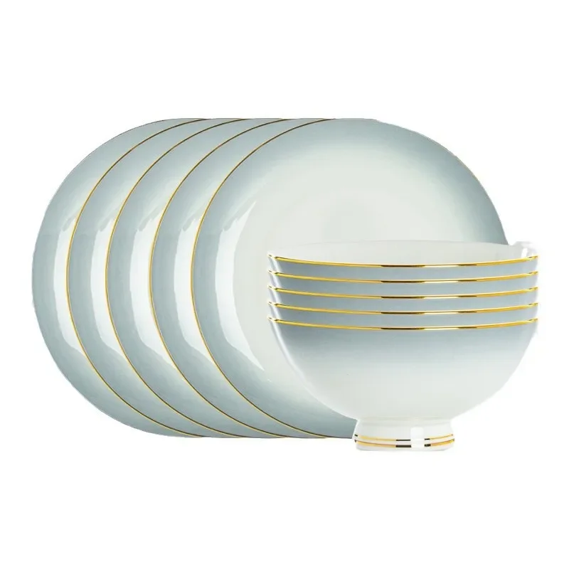 Ceramic tableware set, light luxury bowls and dishes set for household use
