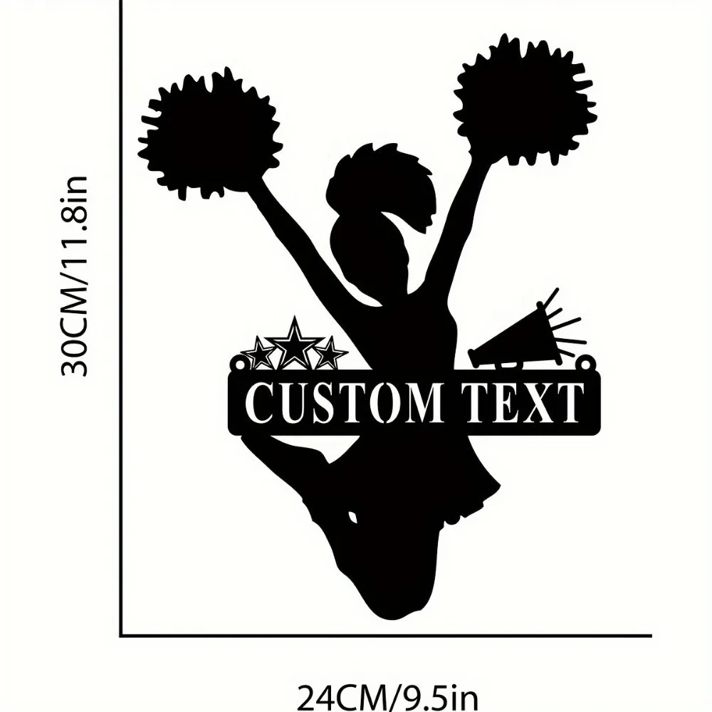 Custom Personalizable Art Deco - Inspired Wall Ornament Cheerleading Plaque Home Adornment Housewarming Gift Wall Mounted Sign