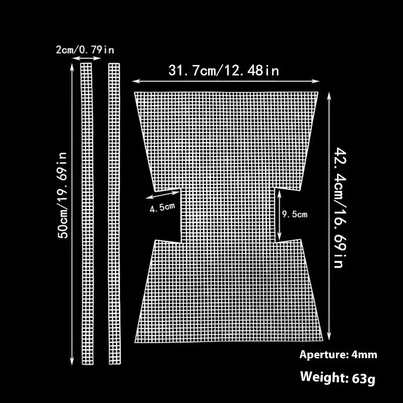 編み物＆かぎ針編みアクセサリーDIYクラフトキット：メッシュプラスチックキャンバスシート＆リボンセット