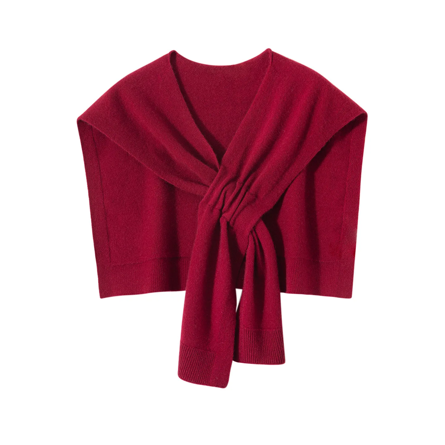 Winsleter-100%Cashmere Elegant Knit Shawl, Solid Lace-up, Women Korean Age Reduction Soft Lazy Scarves, 2026 Autumn New A6O716CC