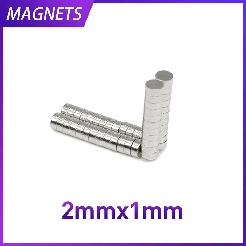 100/200/500/1000/5000PCS 2x1 Small Round Magnet 2*1mm Neodymium Powerful Magnetic 2x1mm Permanent Magnet 2*1 mini Disc magnet