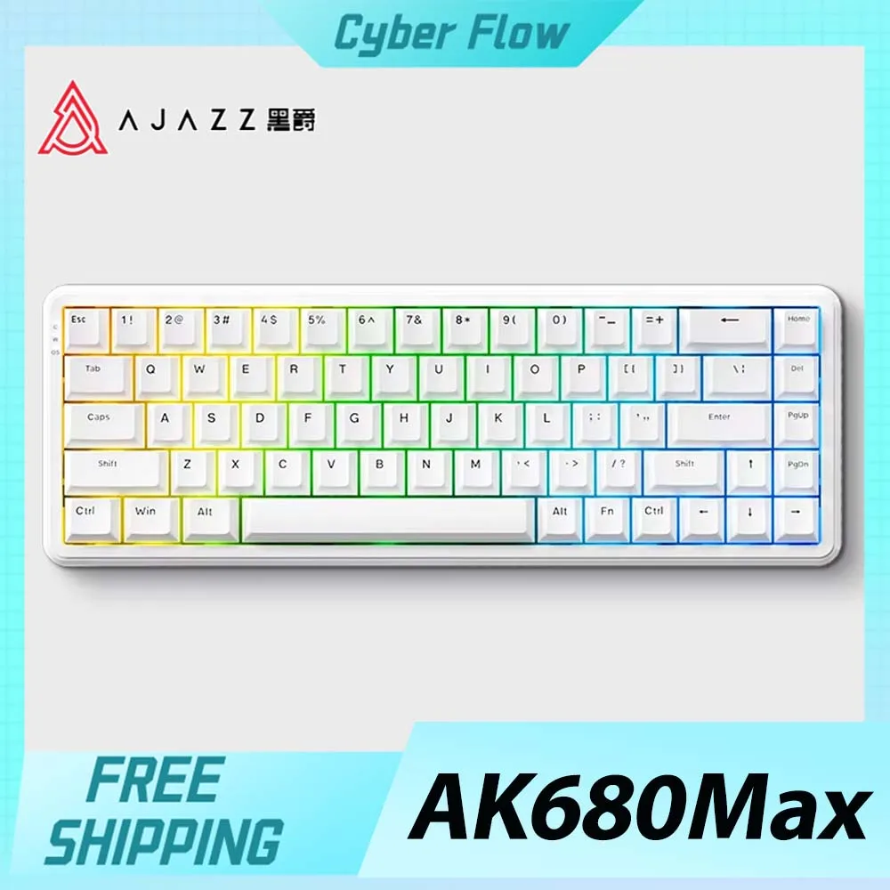 Ajazz AK680Max Mechanical Keyboard Magnetic Switch Wired Game Keyboard 8000Hz Polling Rate RT0.01mm Keyboard Customize PC Gifts