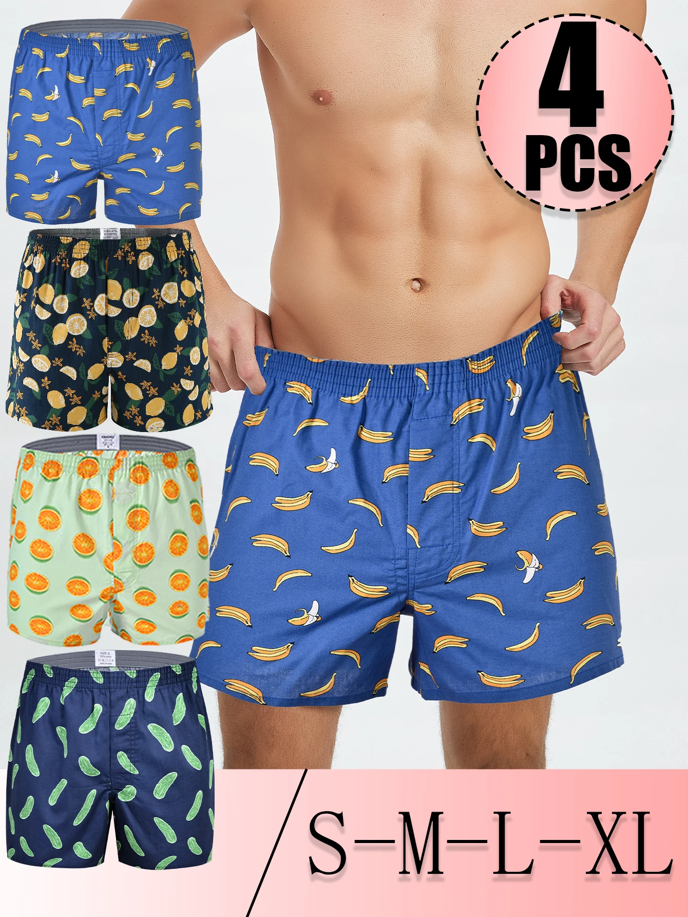 4PCS Men'S High-Waisted Hip-Lifting Boxer Briefs - Stretchy Soft Breathable Underwear With Adjustable Elastic Waistband, Plaid Grid Pattern, Multi-Color Options For Running, Workouts & Casual Wear, Modern Grid Pattern | Highelasticity Fabric