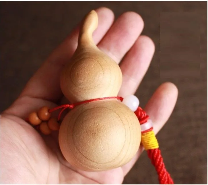 

Peach Wood Gourd Pendant Solid Wood Safe Housewarming Feng Shui Pure Natural Solid Unpainted Ornament