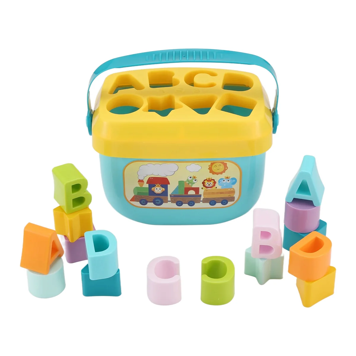 

X65A_Shape Sorter Baby and Toddler Toy ABC and Shape Pieces Sorting Matching Game Developmental Toy for Children 18 Months+