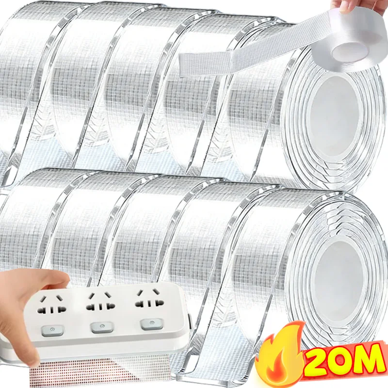 

Strong Nano Double Sided Tape Waterproof Removable Transparent Grid Tape Traceless Tape Adhesive Wall Hanging Fix Sticky Strips