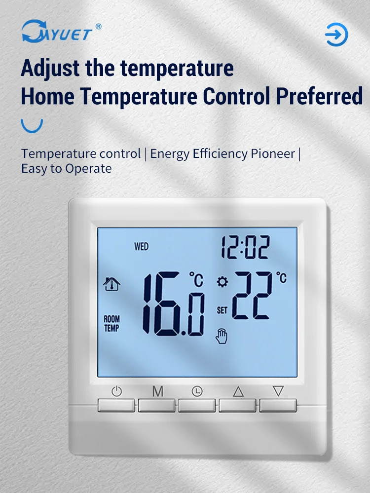 HEAT Programmable Gas Boiler Heating Temperature Regulator Hand Controller AA Battery Thermostat with Kid Lock