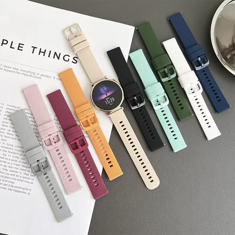 سيليكون الفرقة لساعة سامسونج جالاكسي 7/6/5/برو/4/كلاسيك/أكتيف 2 47-44 مللي متر 20 مللي متر/22 مللي متر الرياضة سوار هواوي gt 18 مللي متر حزام ساعة اليد