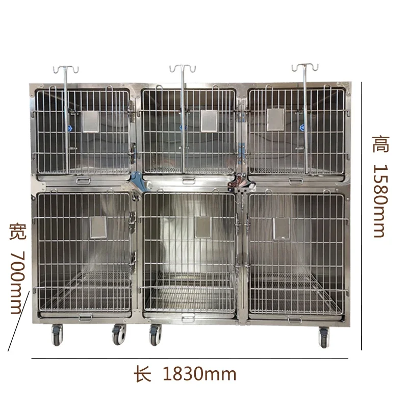 

Pet Boarding Hospital Cage 304 Stainless Steel Cat and Dog Cage Thermostatic Oxygen Chamber