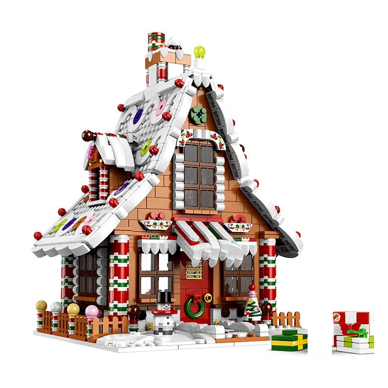 18021 vs 18022 Blocks Architecture Merry Christmas House Santa Claus Gingerbread Tree Building Blocks Bricks Toy For Kids Gift