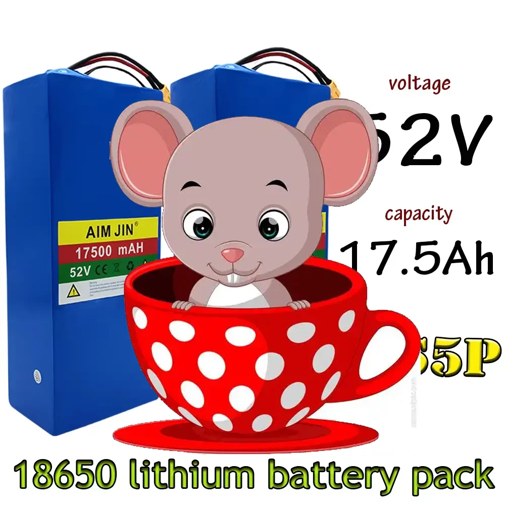 

High Capacity 52V 14S5P 17500mAh 18650 1500W Lithium Battery for Balance Car, Electric Bicycle, Scooter, Tricycle