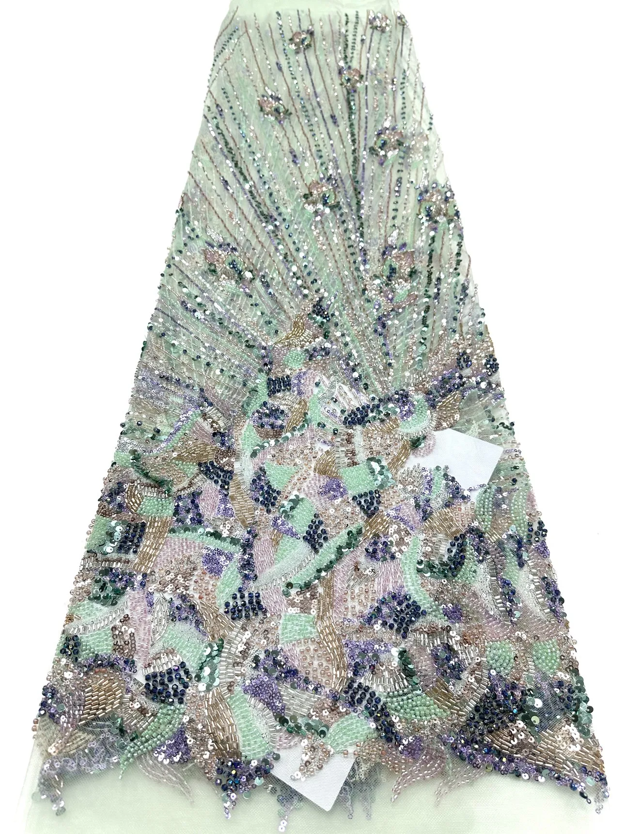 

African Heavy Embroidery Elegant Beaded Lace Fabric French Bridal Sequins 2026 Luxury Nigerian Tulle Lace for Dress Making