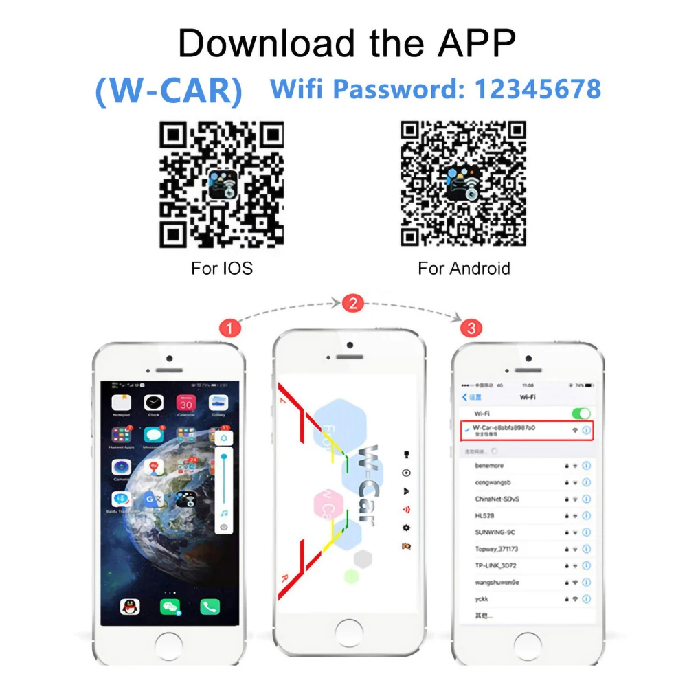 720p Wireless Wifi Car Camera High-definition Starlight Night Vision Blind Area Rear View Reversing Image IP67 Waterproof