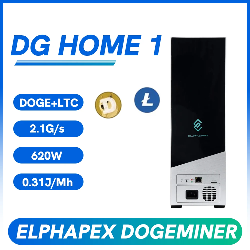 New ElphaPex DG Home1 Doge Miner 2.1Gh/s 620W Dogecoin Miner Litecoin Crypto Mining Machines with PSU