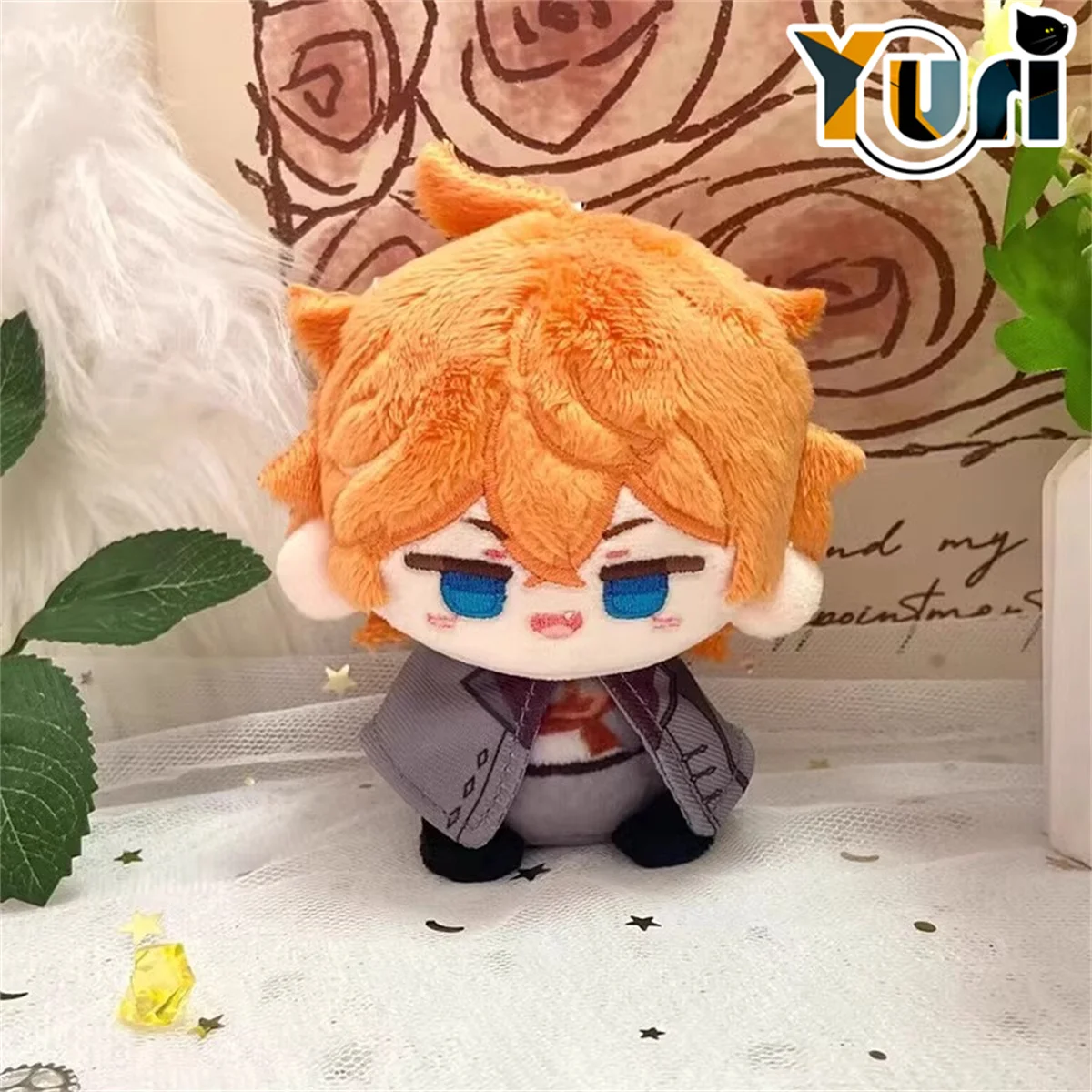 Game Genshin Impact Tartaglia Alhaitham II Dottore Zhongli 10cm Plush Keychain Doll Sitting Mini Toy Bag Acc Cosplay Cute Kid