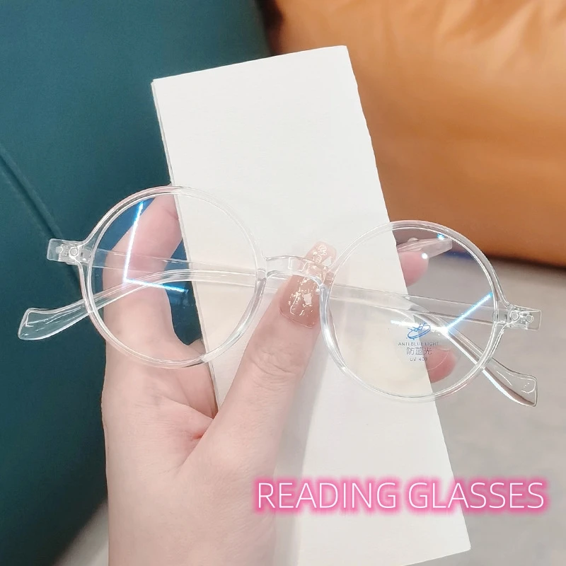 

2023 Round Reading Glasses Ultralight Small Frame Presbyopic Eyeglasses Blocking Blue Light Hyperopia Eyewear Diopter 0 To +4.0