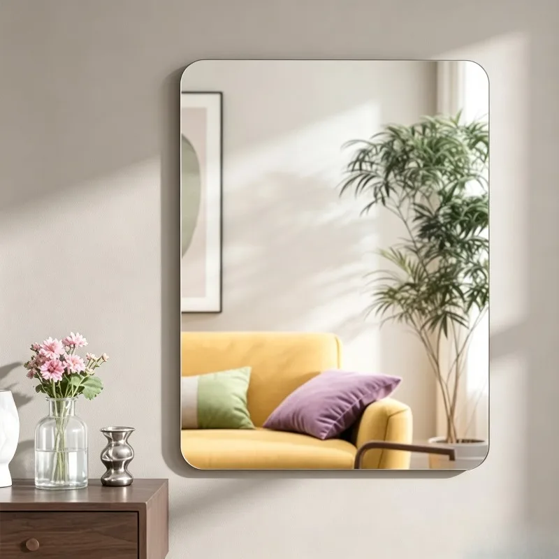 Japanese Acrylic Soft Mirror, Self-Adhesive Wall Sticker Dressing Mirror for Bedroom Bathroom, Lightweight Shatterproof Hangable