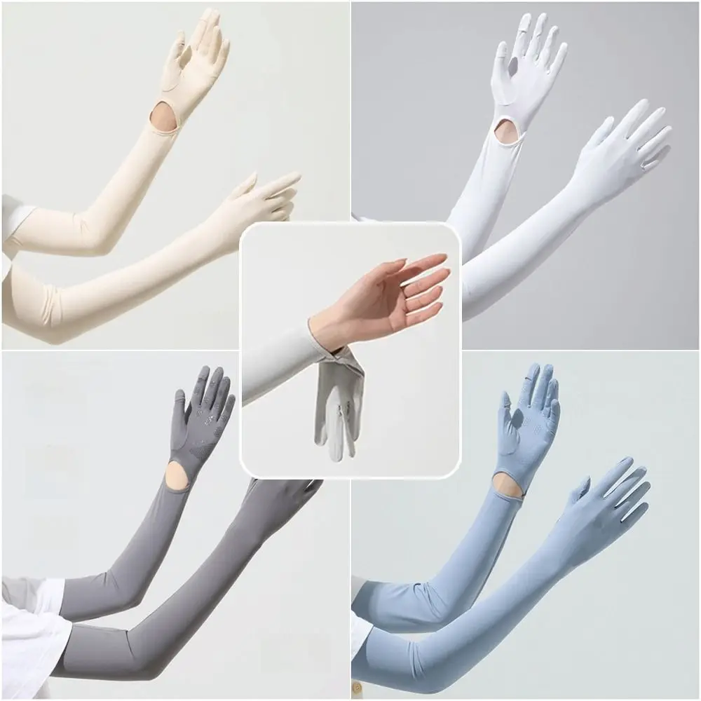 Comfortable UV Protection Sun Protection Gloves Long Gloves Touchscreen Ice Silk Sleeve Ice Silk Bicycle Gloves Travel