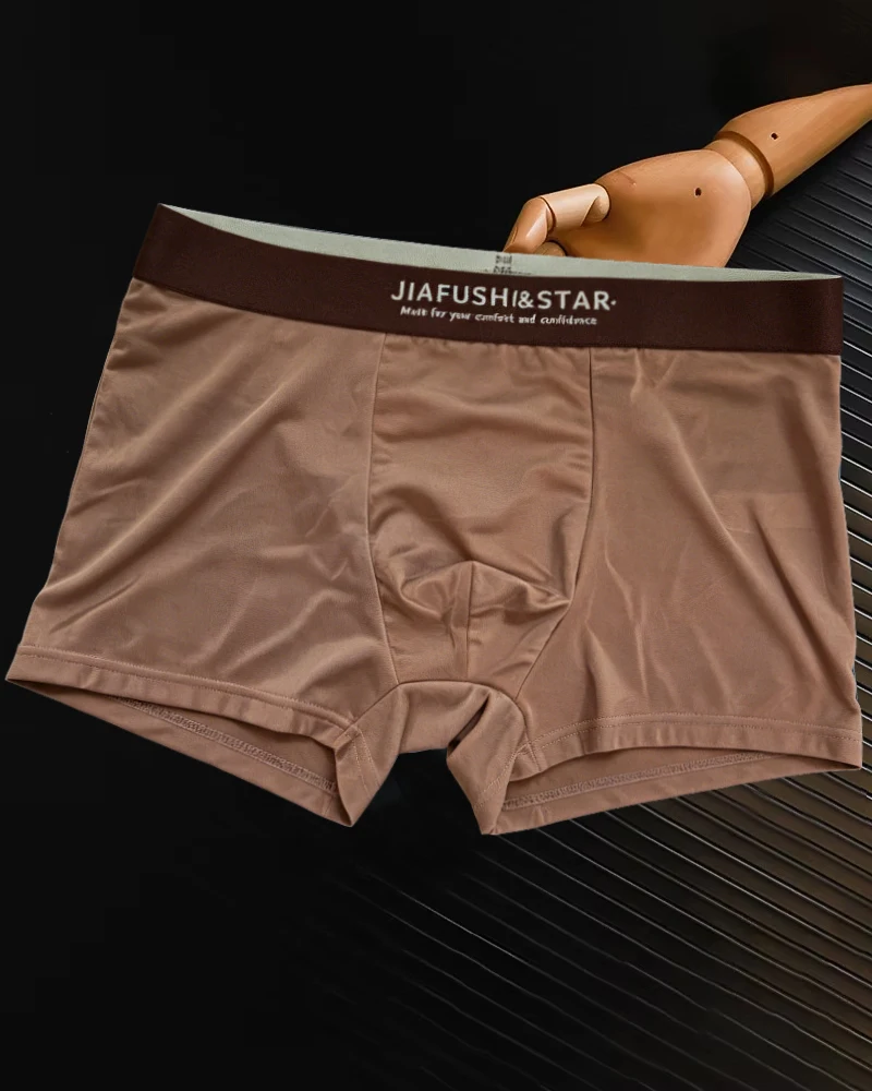 4pcs Luxury Summer Smooth Cool Satin-like Men's Boxer Shorts Underpants Breathable Crotch Male Underwear Panties Boxer Brifes image 4