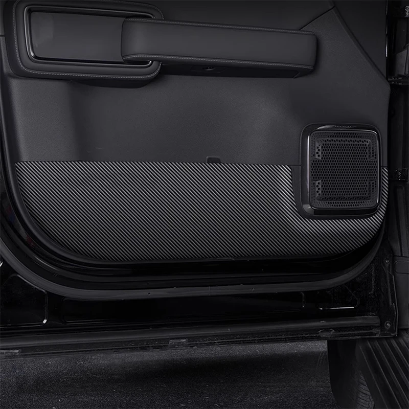 For BYD DENZA B5 Leopard 5 2025 2026 Car Door Anti Kick Pad Carbon Fiber Leather Texture Anti Dirt Protective Sticker Accessory